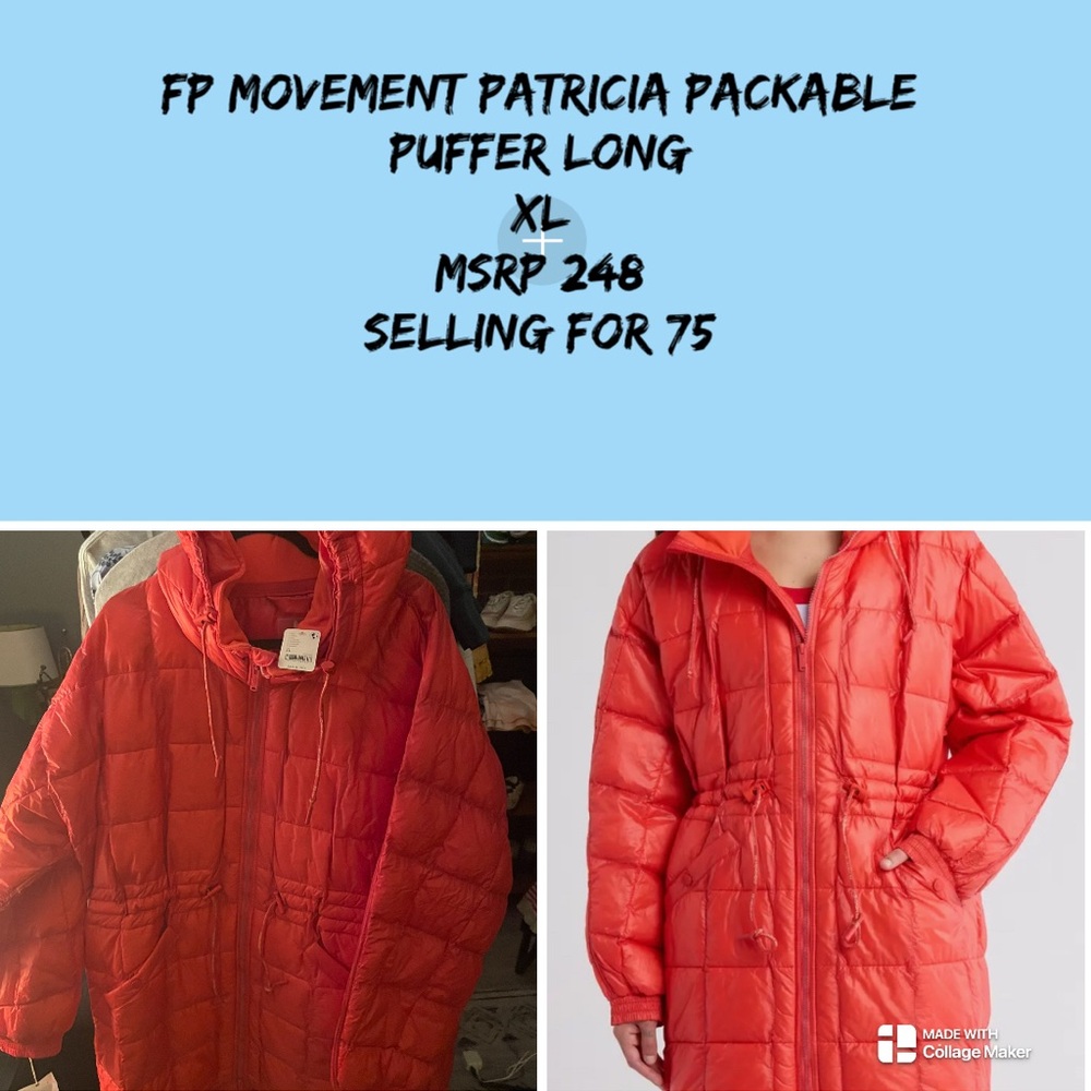 NWT FP Movement Red Packable Puffer Coat